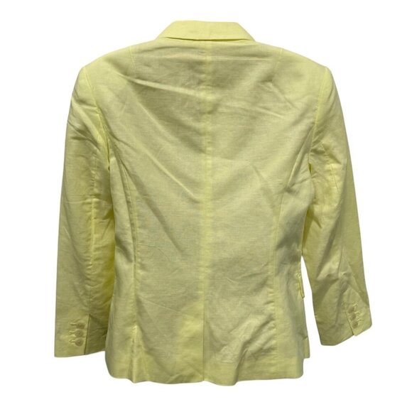 Banana Republic Womens Yellow Linen-Blend Blazer Size 6 New - Picture 5 of 6